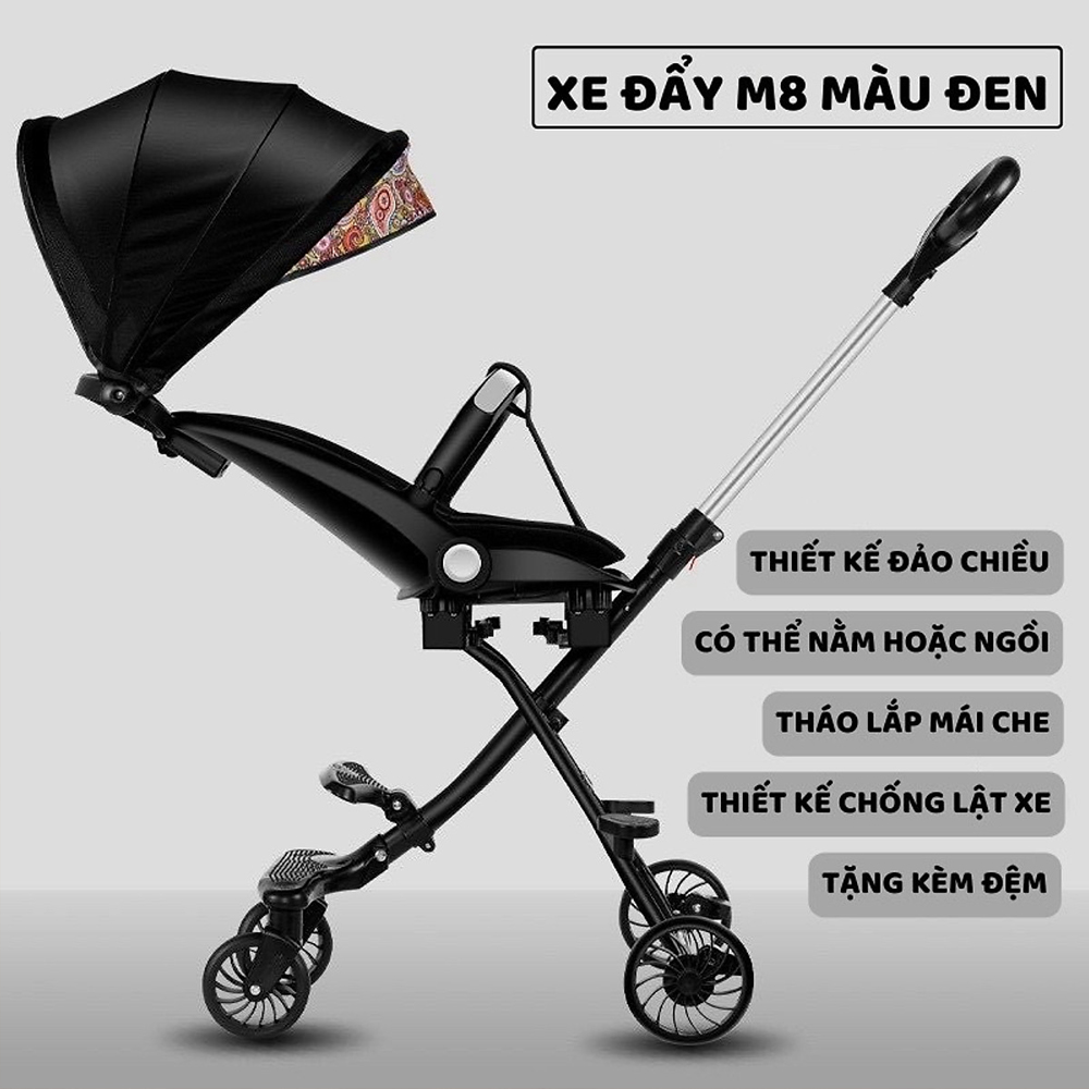 Xe Đẩy Gấp Gọn M8 3 Chế Độ