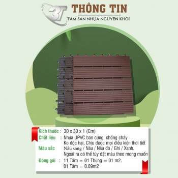 Thảm Lót Sàn Nhựa Nguyên Khối Kích Thước 30x30x1cm